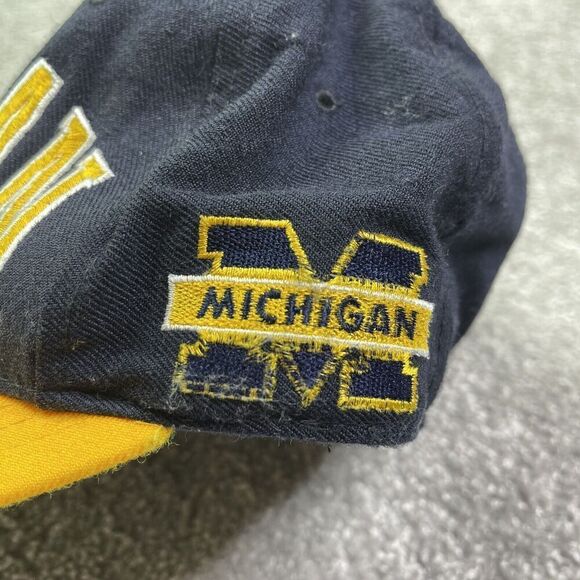 Michigan Wolverines Starter Hat Men’s 7 1/4 Blue Embroidered Logo Fitted - Picture 3 of 12